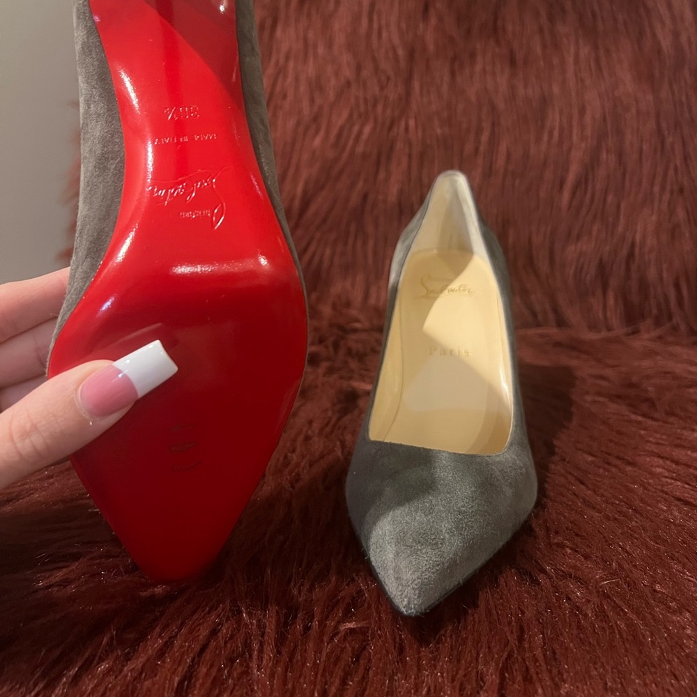 Christian Louboutin Clare 80 Suede Heels - Picture 1 of 9